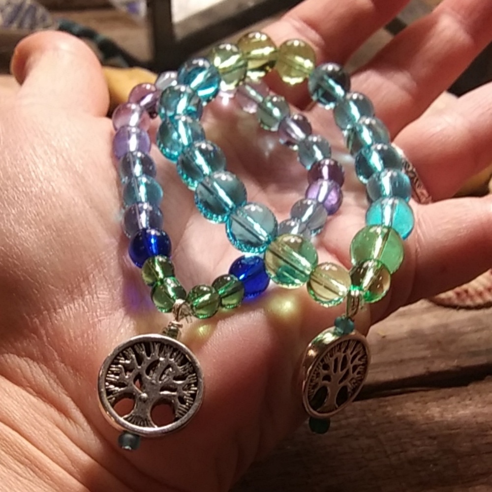 NWT Handmade 10mm Bead Tree of Life  Bracelet - Picture 6 of 6